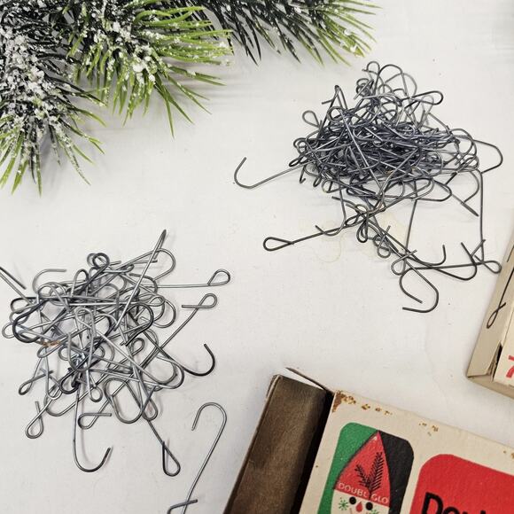 2 Vintage 1971 Doubl Glo Christmas Tree Ornament Hangers Hooks Original Boxes - Picture 4 of 9